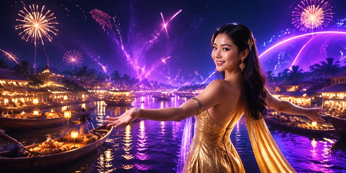 Khung cảnh Mekong ánh neon gợi hành trình tải xuống và giải trí mobile